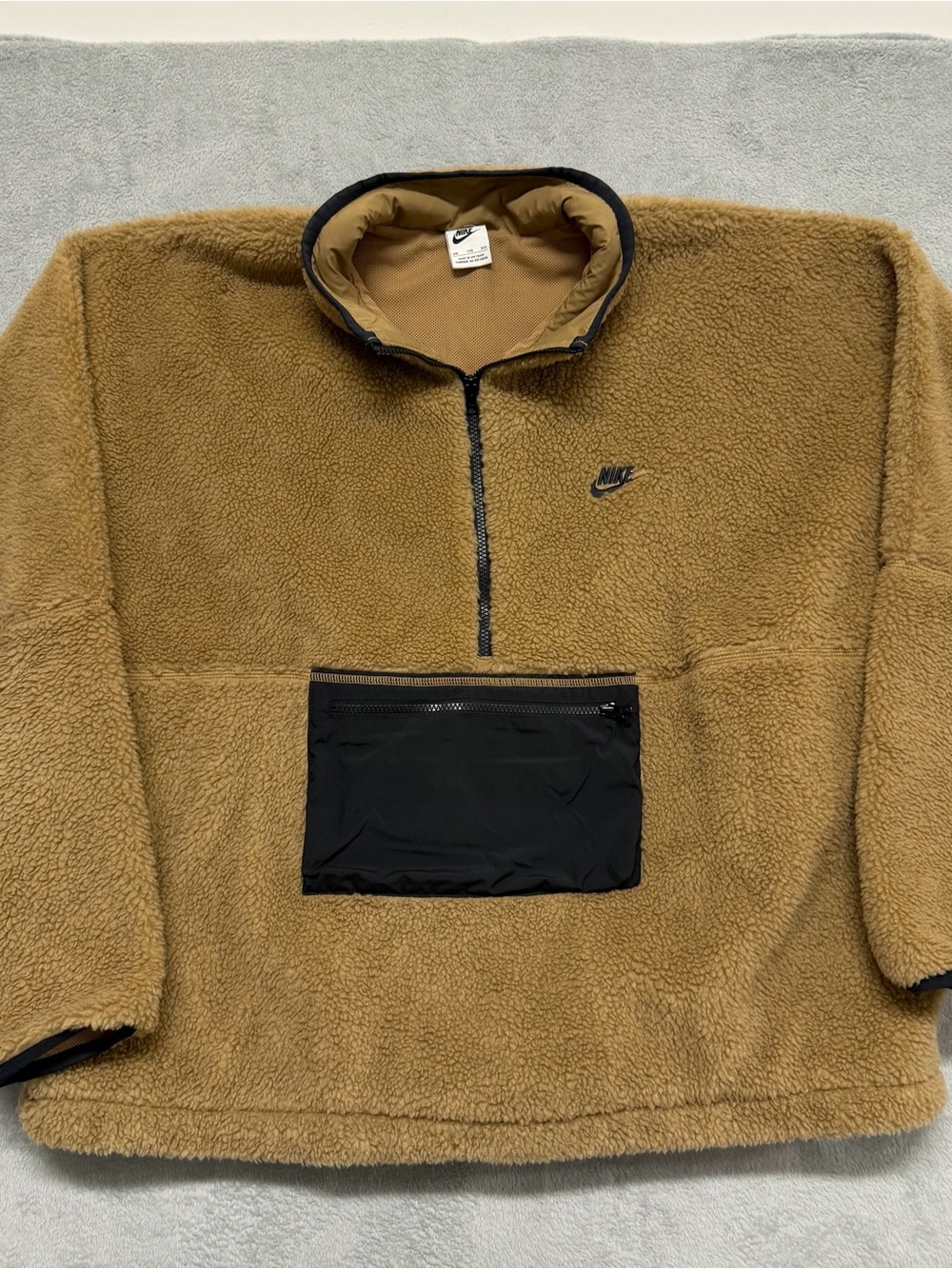 Nike Club Fleece Anorak 1/2 Zip Pullover Jacket Sherpa Sweater Mens 2XL DQ4880